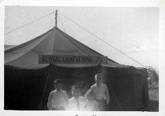 David Dorrough; Bruce Dorrough; Becky Dorrough; Dan Dorrough; Medway Baptist Church; revival tent; Family kids Parents